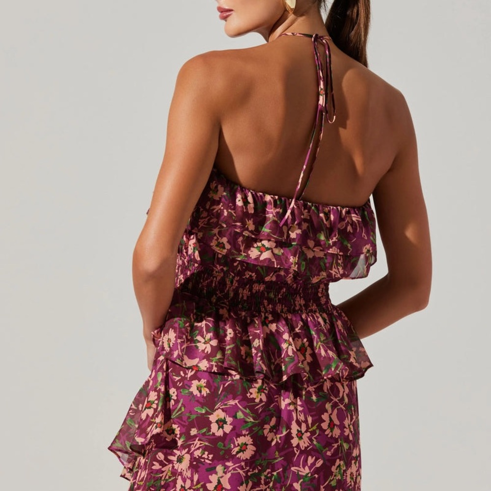 NWT ASTR The Label Elena Purple Floral Dress Size S - Picture 3 of 9